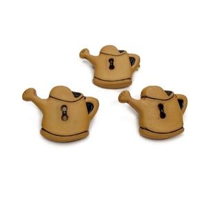 Watering Can Button Earring and Pin Set Gardening